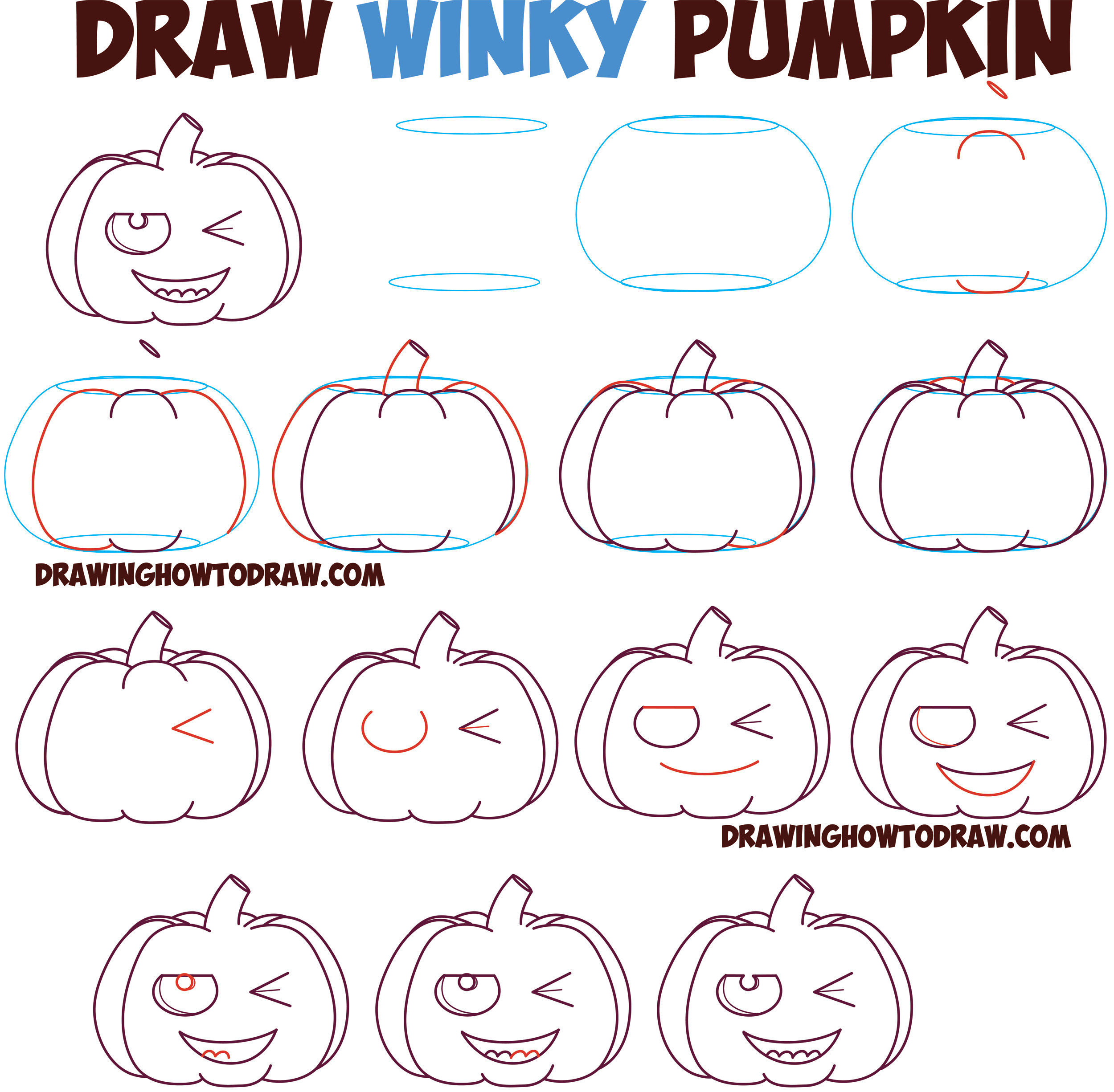 Jack O Lantern Drawing Easy Huge Guide to Drawing Cartoon Pumpkin Faces Jack O Lantern Faces