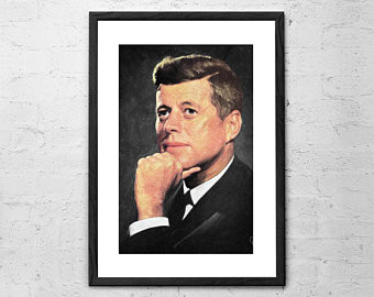 John F Kennedy Drawing Easy Jfk Etsy