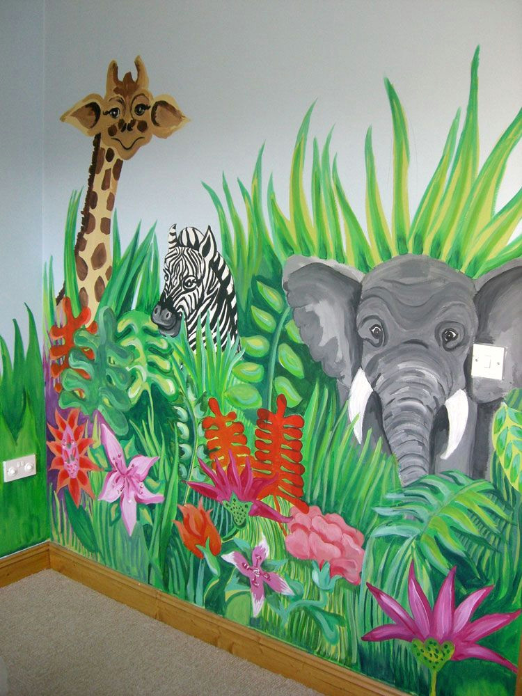 Jungle Drawing Ideas Jungle Scene and More Murals to Get Ideas for Painting Children S