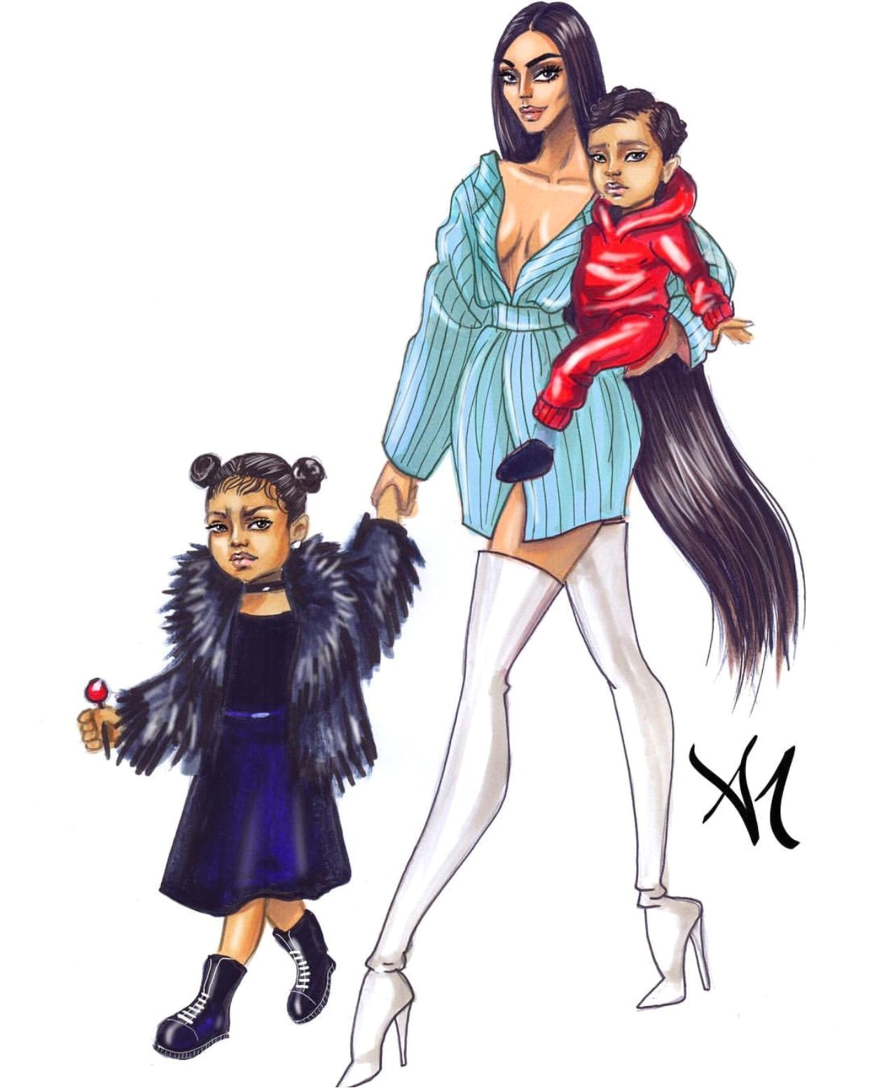 Kim K Drawing Armand Mehidri Kuwtk Kim Kardashian north Saint West Tv Shows