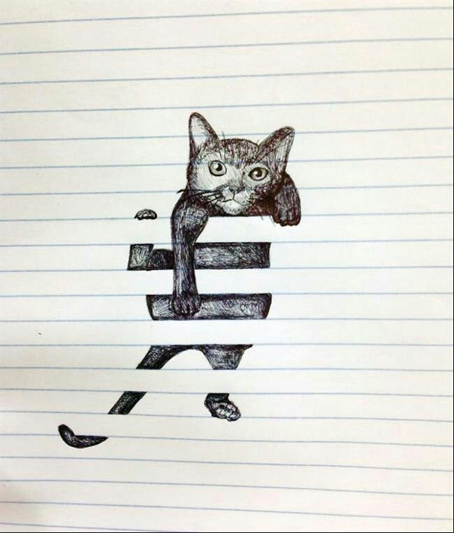 Kitten Drawing Tumblr Gato Papel Pautado Abstract Art Pinterest Drawings Art