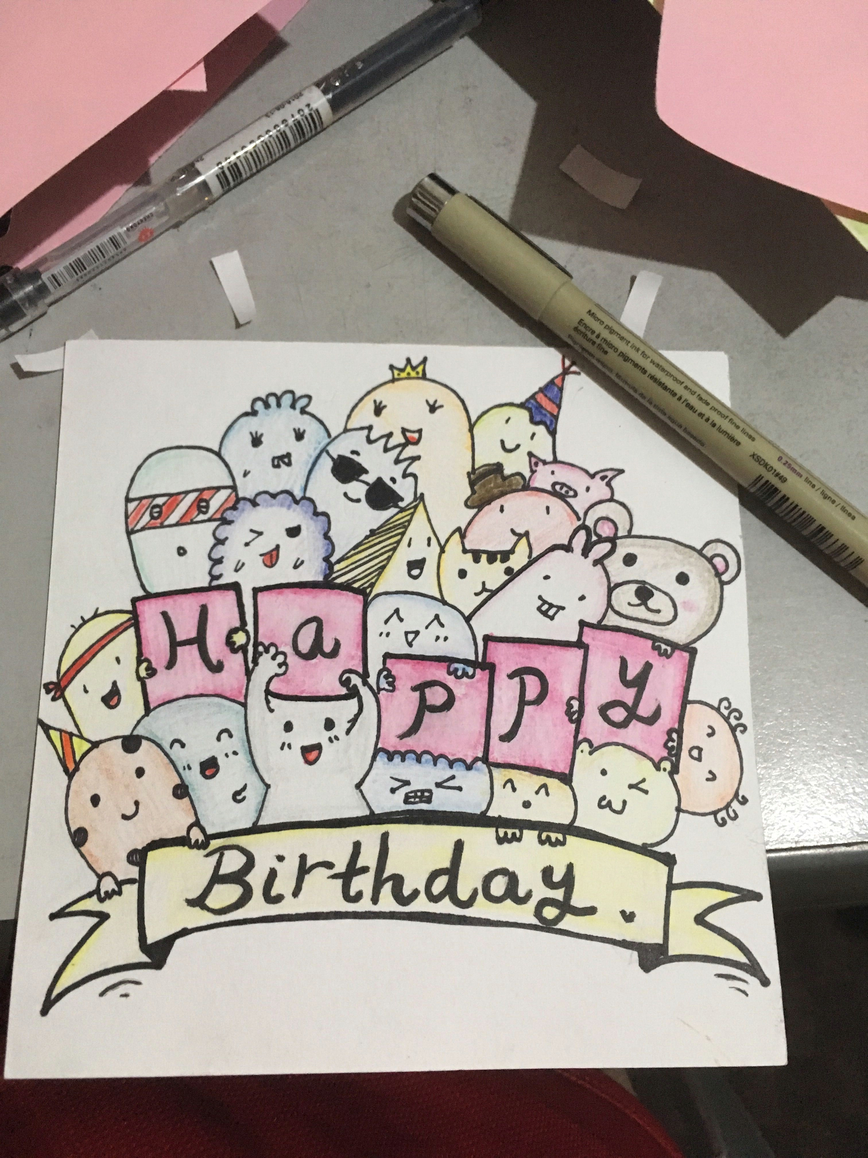 L Drawing Card Diy Birthday Card Jingpei Drawing Sharpie Art Draw Home Made