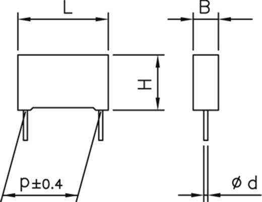 L Square Drawing Kemet R82ec1470dq50k 1 St Polyester Kondensator Radial Bedrahtet