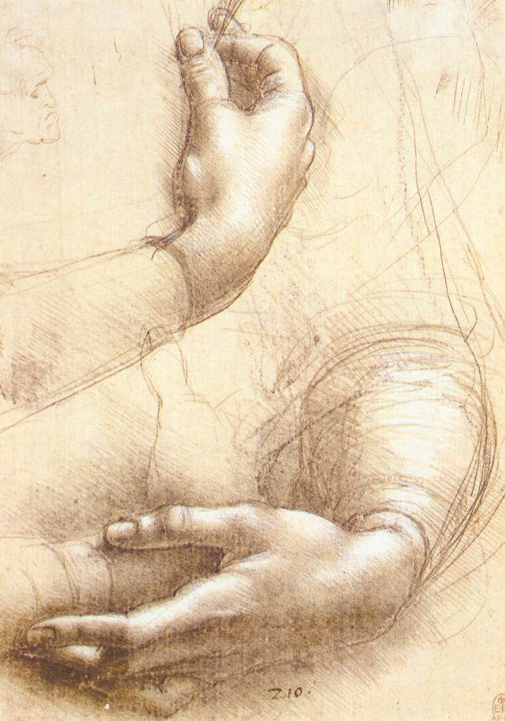 Leonardo Da Vinci Drawings Of Hands Leonardo Da Vinci S Study Of Hands