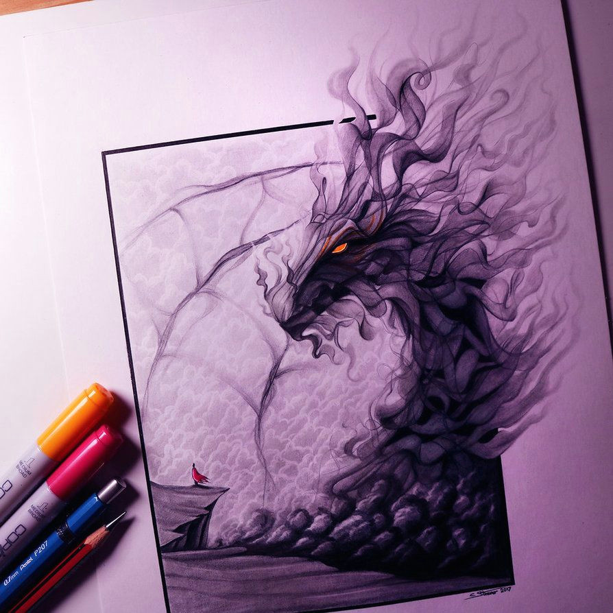 Lethalchris Drawing Dragons Smoke Dragon Drawing by Lethalchris Dragons In 2019 Drawings