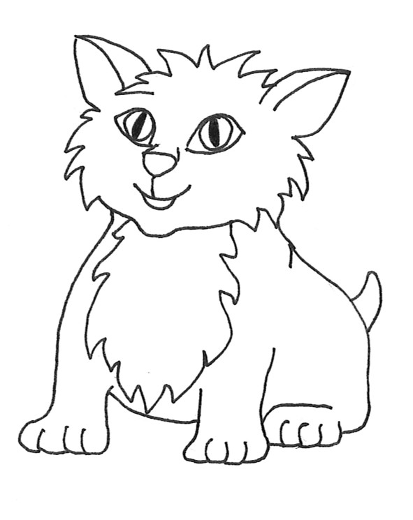 Line Drawing Of A Cat Face Clip Art Cat Drawing Clipart