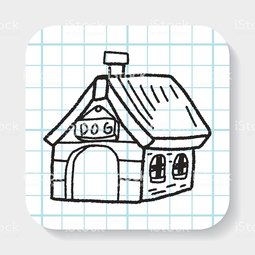 Line Drawing Of A Dog House Doodle Dog House Stock Vector Art More Images Of Animal 487685484