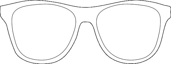 Line Drawing Of Eyeglasses Printable Glasses Template Black and White Sunglass Frames Clip