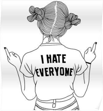 Line Drawing Wallpaper Tumblr I Hate Everyone Poster by Shiiraoka In 2019 Drawings Tumblr