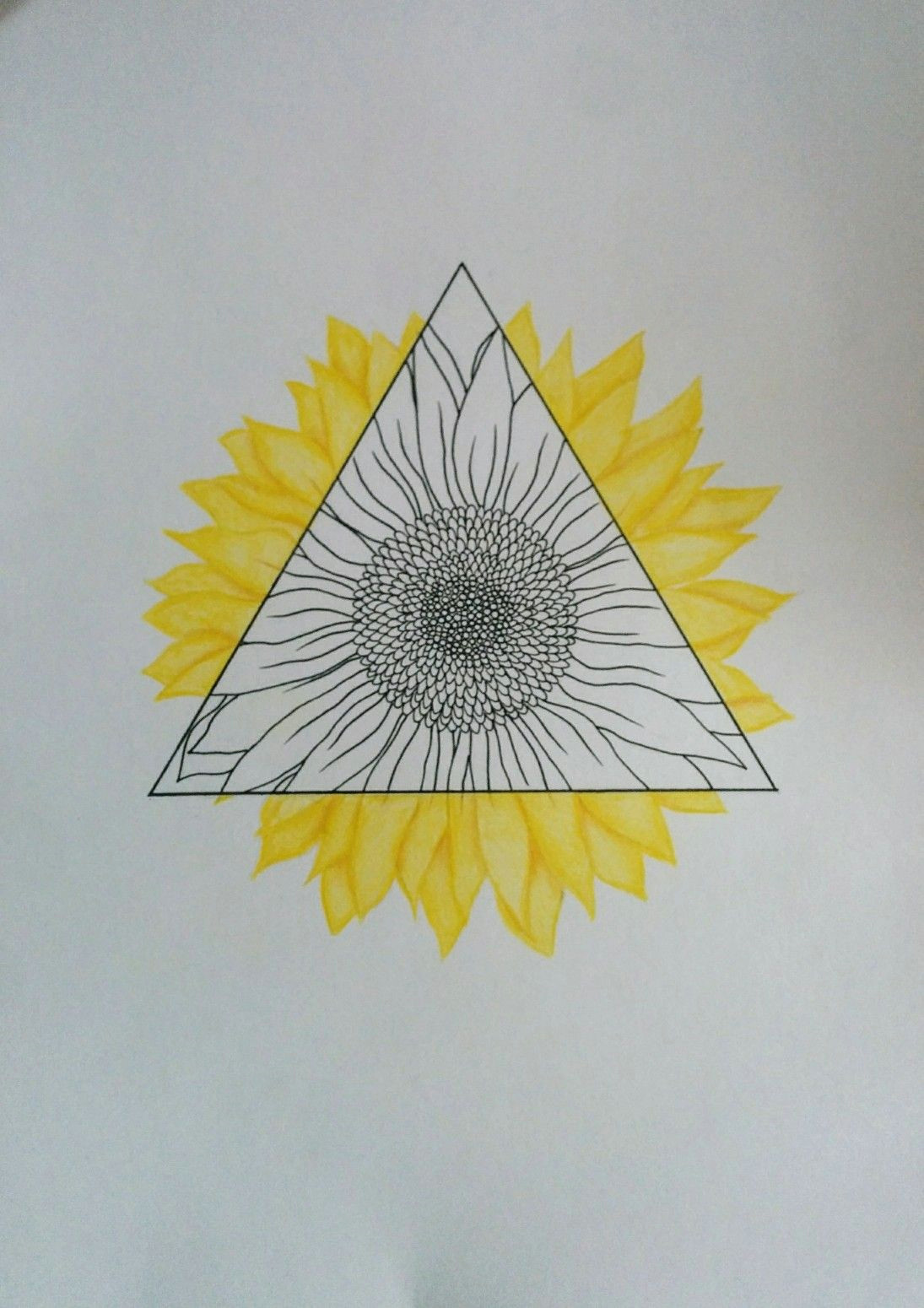 M K Drawing Sunflower Triangle Hipster Wallpaper by Mk Arts Mywork Tattoos