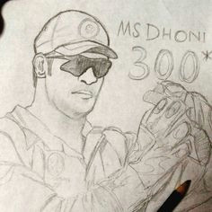 M.s Dhoni Easy Drawing 10 Best Sketches Images Chennai Super Kings Cricket Draw