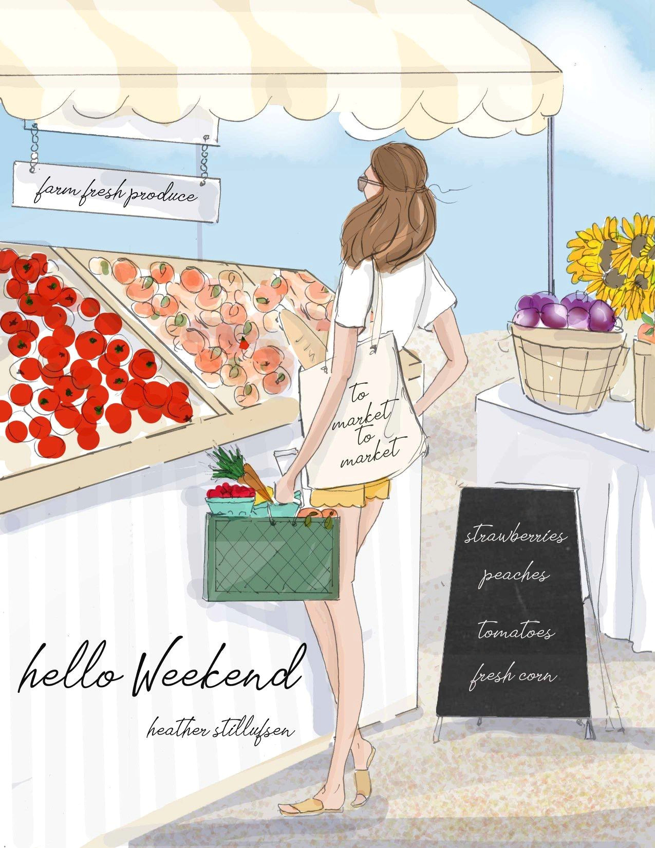 Market Drawing Of A Girl to Market to Market Summer Time Pinterest Hello Weekend