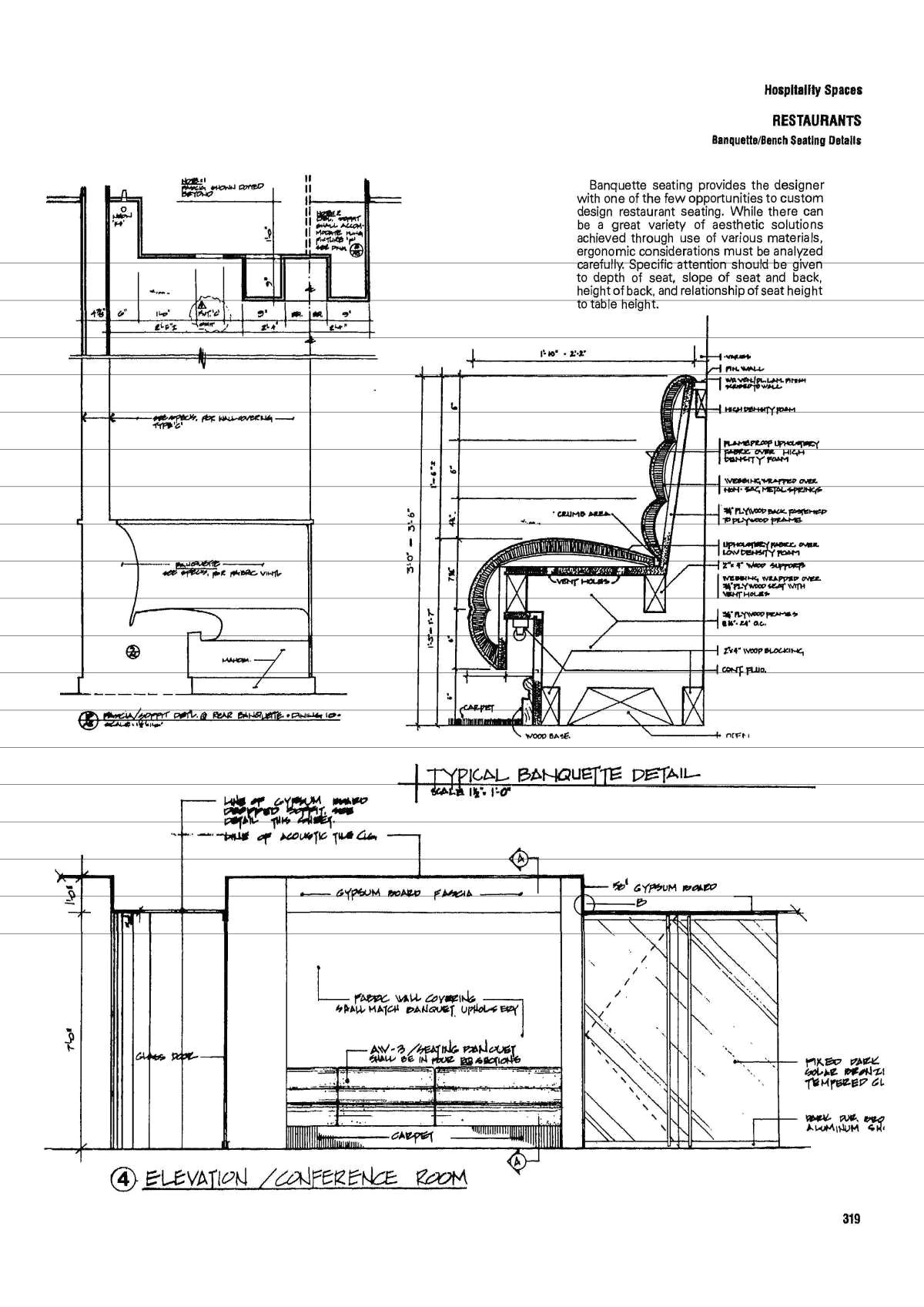 Match 6 Drawing Banquette Bench Seating Details Concept Diagram Standard