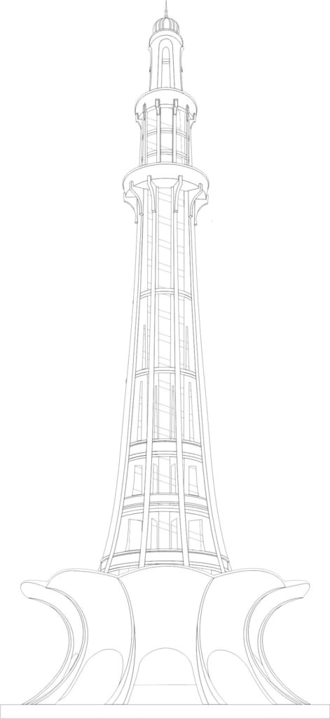 Minar E Pakistan Drawing Easy How to Draw Minar E Pakistan Step by Step Dailymotion Hylen