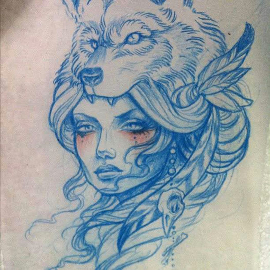 Neo Traditional Wolf Drawing Thievinggenius Done by Teniele Sadd Tattoos Pinterest