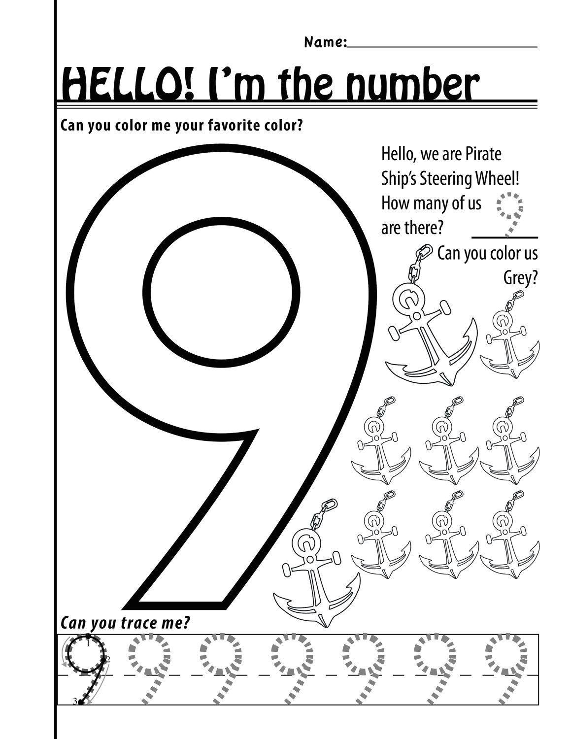 Number 9 Drawing Number 9 Worksheets 11 Pages by Designsbylizperkins On Etsy My
