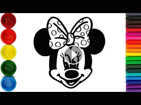 Number Drawing 0 to 9 Glitter Minnie Mouse Coloring and Drawing for Kids toddlers Art