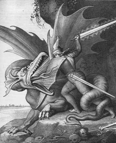Old Drawings Of Dragons Siegfried Kills the Dragon Volsunga Saga Mythology Dragon