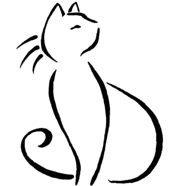 Outline Drawing Of A Cat yet Another Line Kitty Pose by Cb Dragoness A Liked On Polyvore