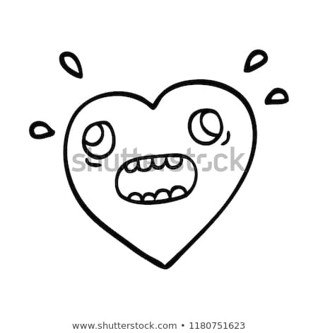 Outline Drawing Of A Heart Line Drawing Cartoon Heart Panicking Stock Illustration Royalty