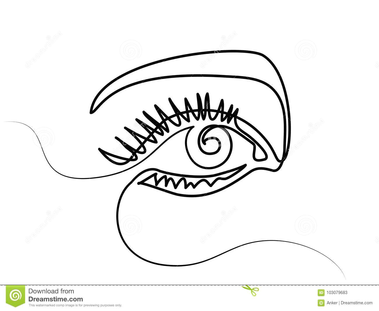 Outline Drawing Of An Eye Woman Eye Make Up Stock Vector Illustration Of Eyeicon 103079683