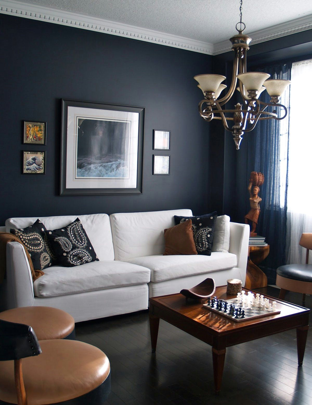 P S Drawing Room 15 Beautiful Dark Blue Wall Design Ideas Living Room Designs