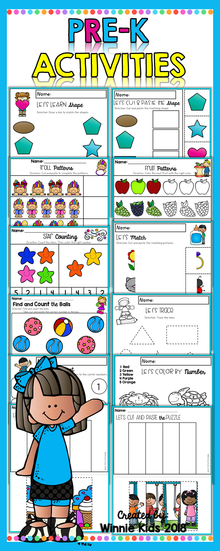 Pre K Drawing Activities Pre K Activities Winnie Kids Products Pre K Kindergarten Pre K