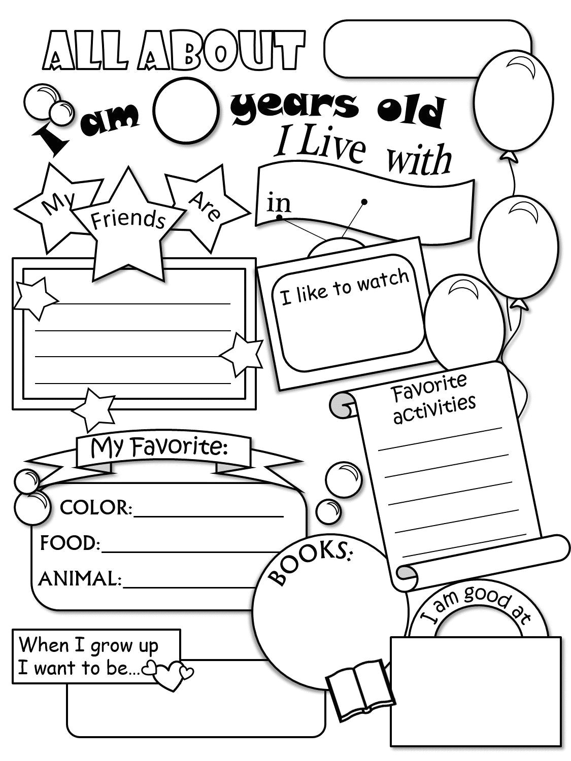 Pre K Drawing Worksheets All About Me Worksheet Freebie Cute Language Arts All About