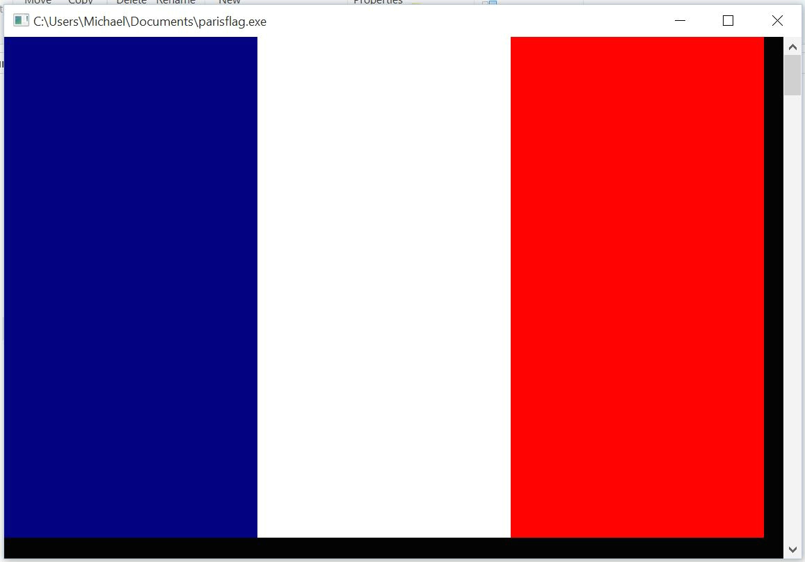 Qbasic Drawing Code Golf Draw the National Flag Of France Programming Puzzles