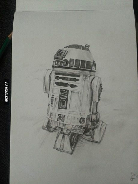 R2d2 Drawing Cute so Here S My R2d2 Drawing for All You Star Wars Fans Out there