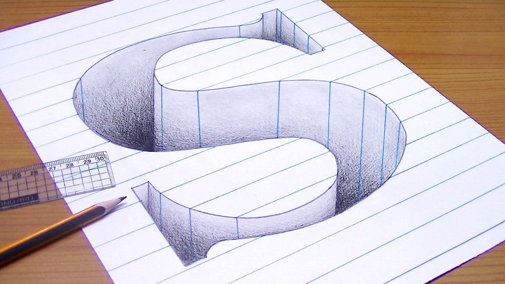 S Drawing 3d How to Draw 3d Letter S 3d Trick Art U Oao O C O U O O U Flickr