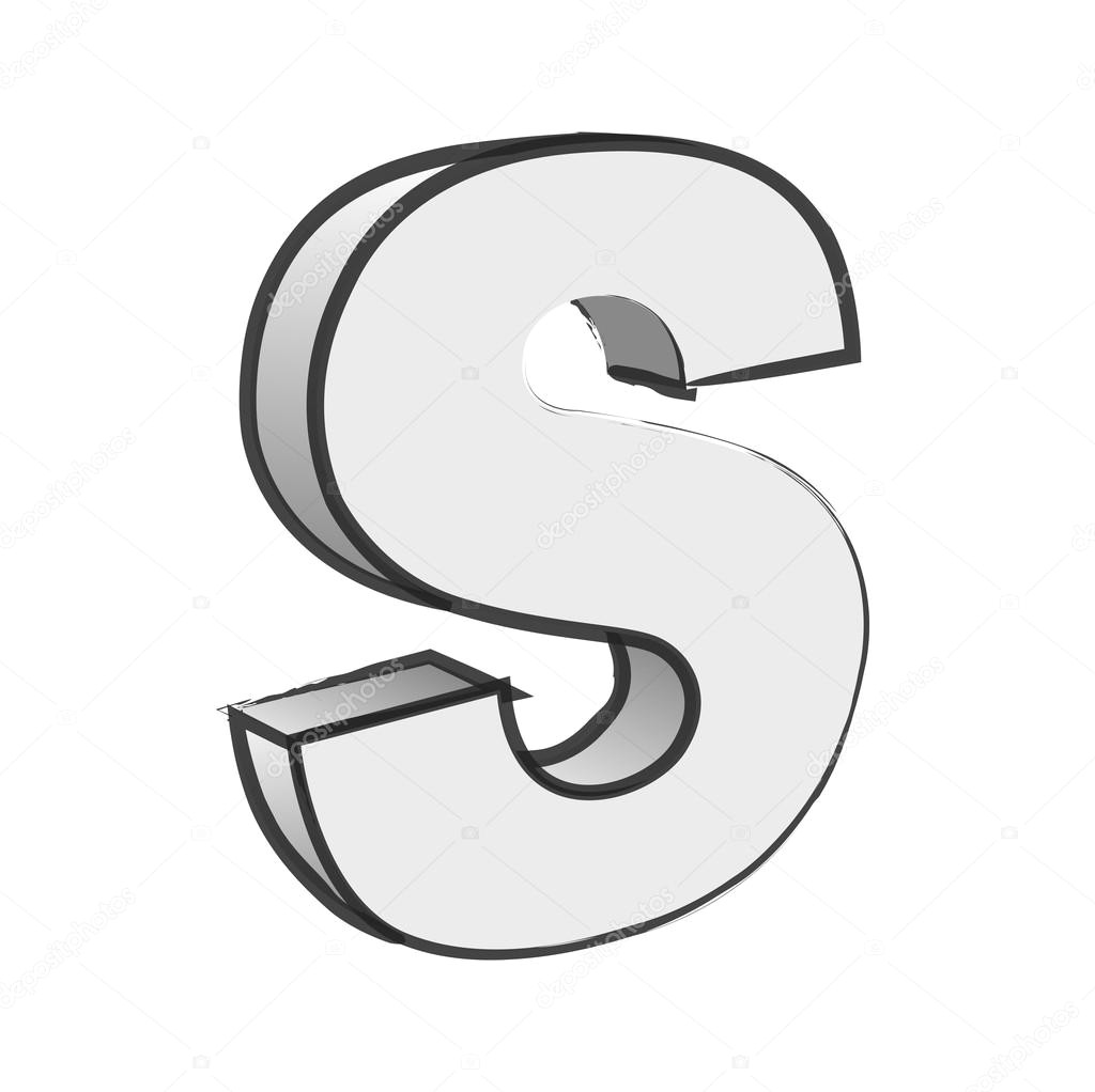 S Drawing 3d Retro 3d Alphabet S Text Vektor Stockvektor A C Baavli 64282129