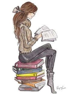 Simple Drawing Of A Girl Reading A Book 272 Best Reading Illustrations Images Illustrations Books to Read