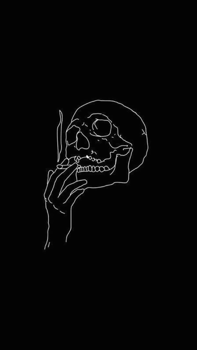 Skull Drawing Black Background Wallpaper D theinfluenciad Pretty Stuff Wallpaper Skull