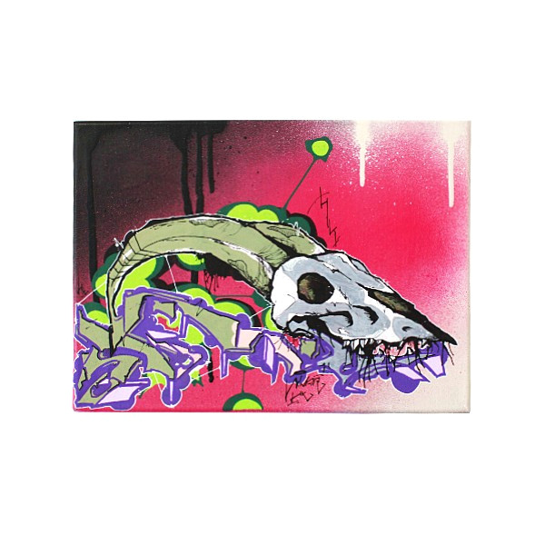 Skull Drawing Canvas Winar Hirnkrank original 30x40cm Leinwande Kunst