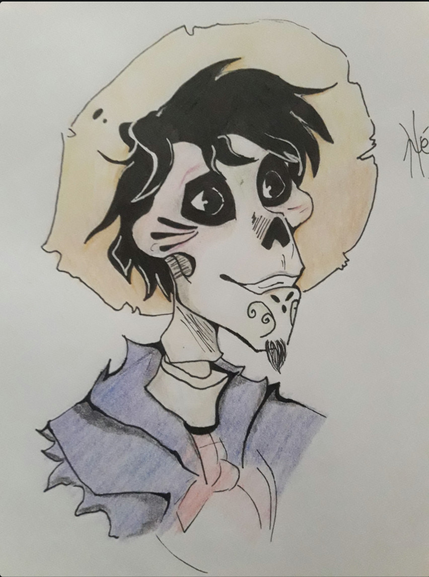 Skull Drawing Coco Hector Sketch Drawing In Color From Coco Coco Pinterest Disney