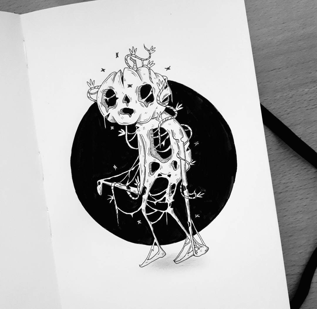 Skull Drawing Doodle Instagram Photo by Behemot Behemot Crta Stvari In 2019 Halloween