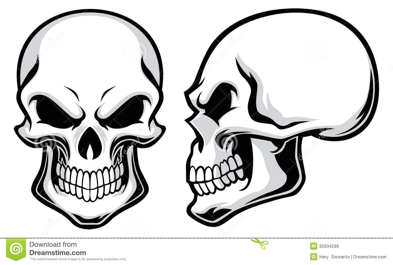 Skull Drawing Easy Cartoon Cartoon Skulls Stock Vector Illustration Of Creepy Antique 35934299