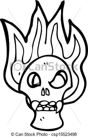 Skull Drawing Flaming Flaming Skull Cartoon