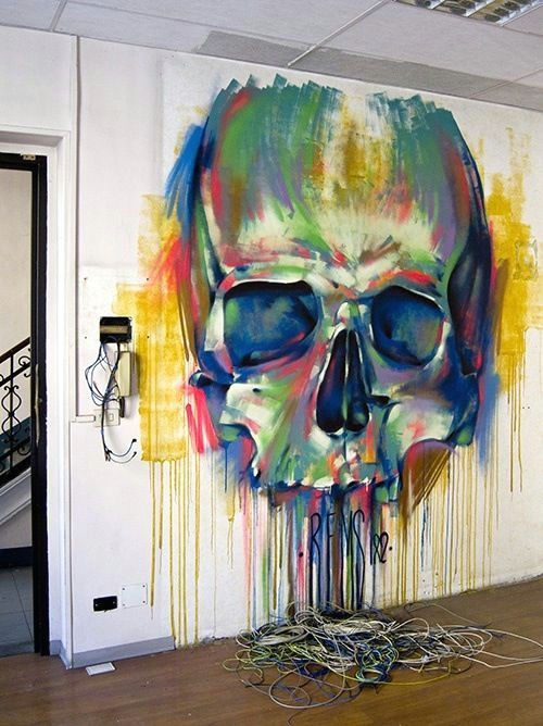 Skull Drawing for Wall Art This Skull is Awesome Art Art Street Art Drawings
