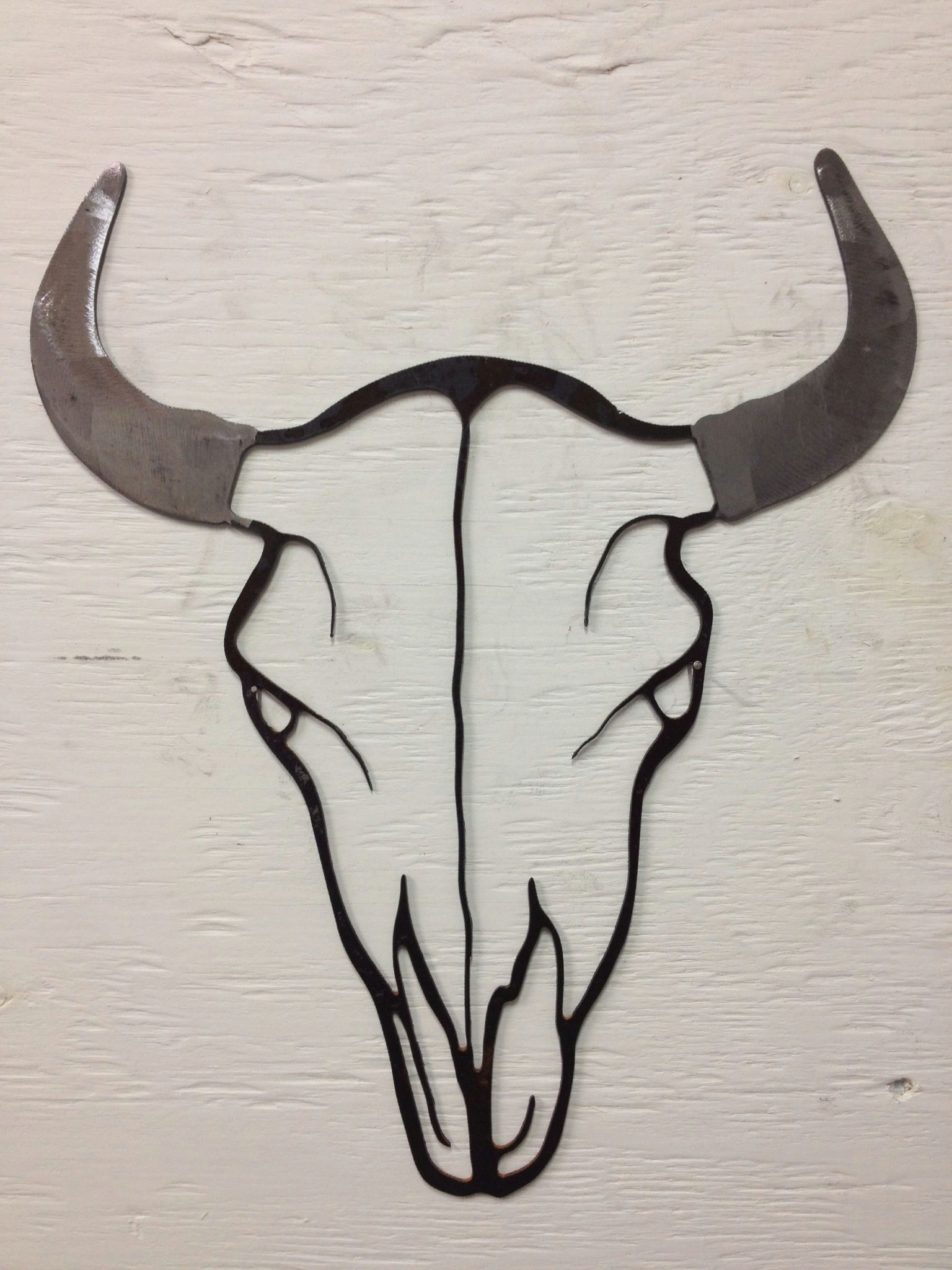 Skull Drawing for Wall Cow Skull Hollow Metal Art Metal Signs Country Western