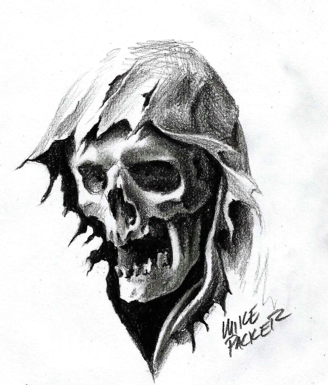 Skull Drawing Grim Reaper Mike Packer Reaper Head Graphite Pencil Art Pinterest