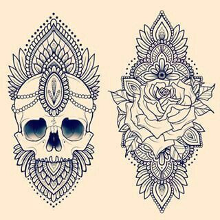 Skull Drawing Mandala I Like the Skull for Myself the Drawing Board Tattoos Mandala