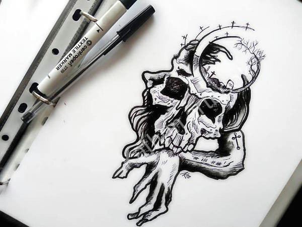 Skull Drawing Markers Sign Of the Death by Kaite Black On Deviantart