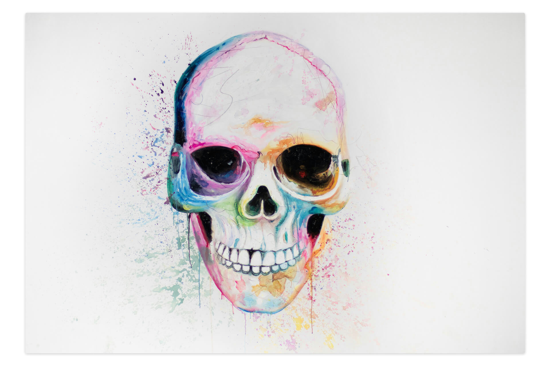 Skull Drawing Markers Xxl Gemalde A L totenkopf Bunt Weia Kaufen Kunstloft