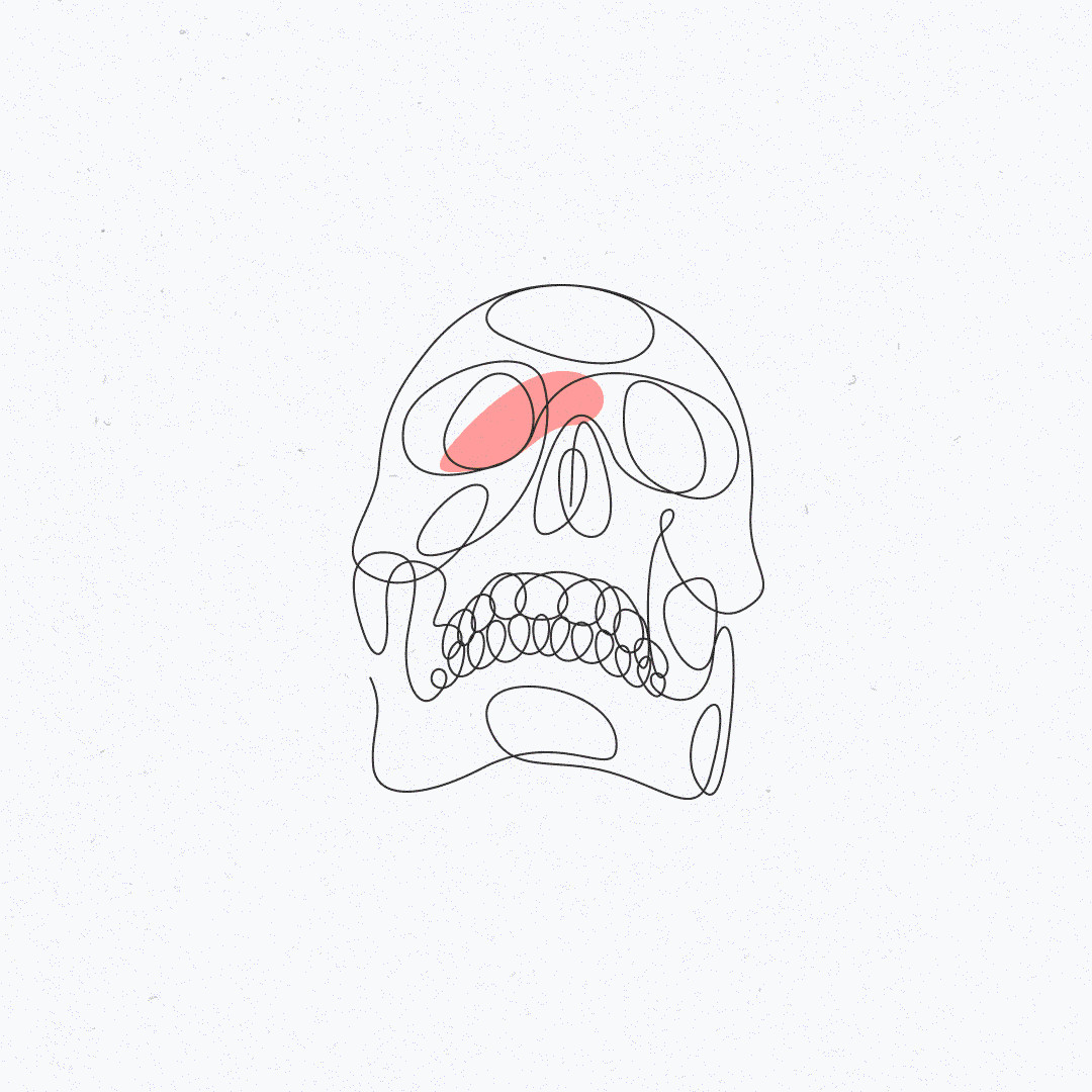 Skull Drawing Outline One Line Drawings Skull Animation Single Line Illustration Gif by