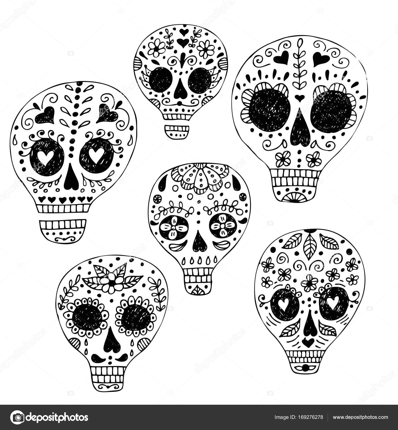 Skull Drawing Pattern Skull with Floral ornament Stock Vector A C Vip2807 169276278