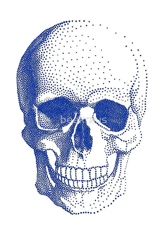 Skull Drawing Pics Blue Human Skull Art Print by Beakraus In 2018 Halloween