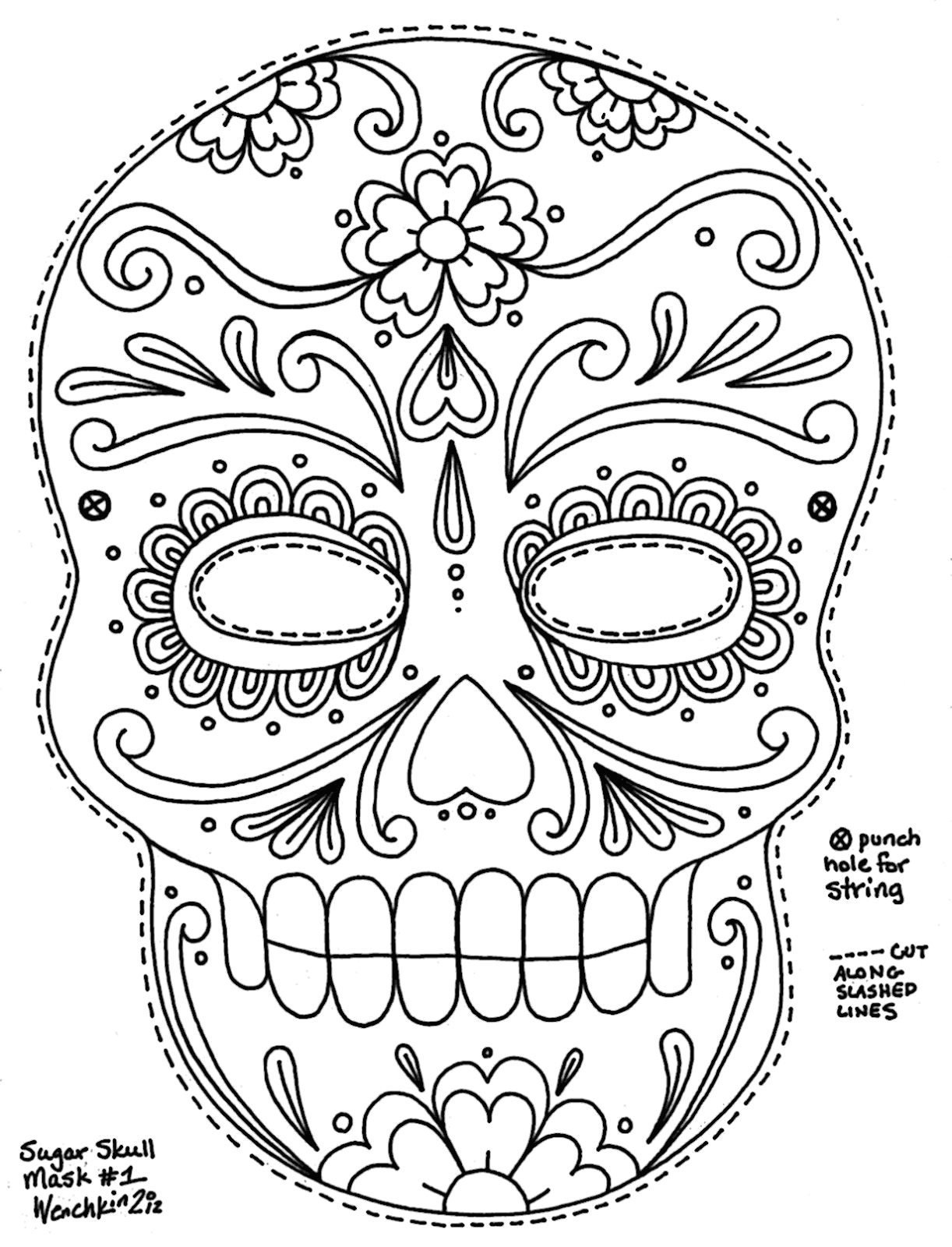 Skull Drawing Printable Sugar Skull Coloring Pages for the Masks It Would Hold Up Better