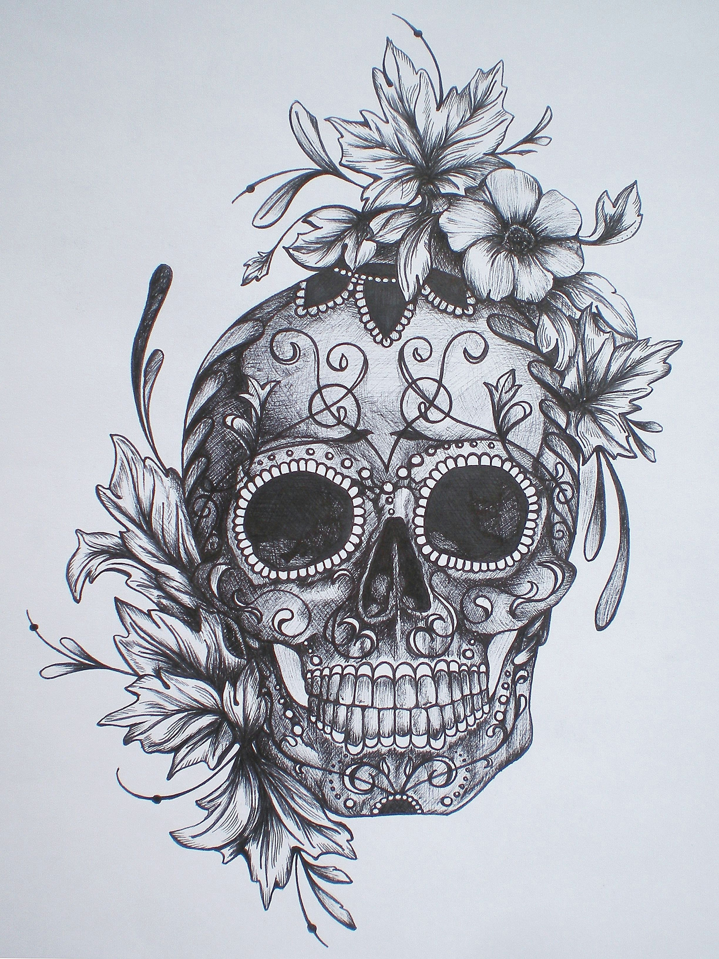 Skull Drawing Really Easy Pin by Puddykat On Sugar Skull Art Tattoos Skull Tattoos Sugar